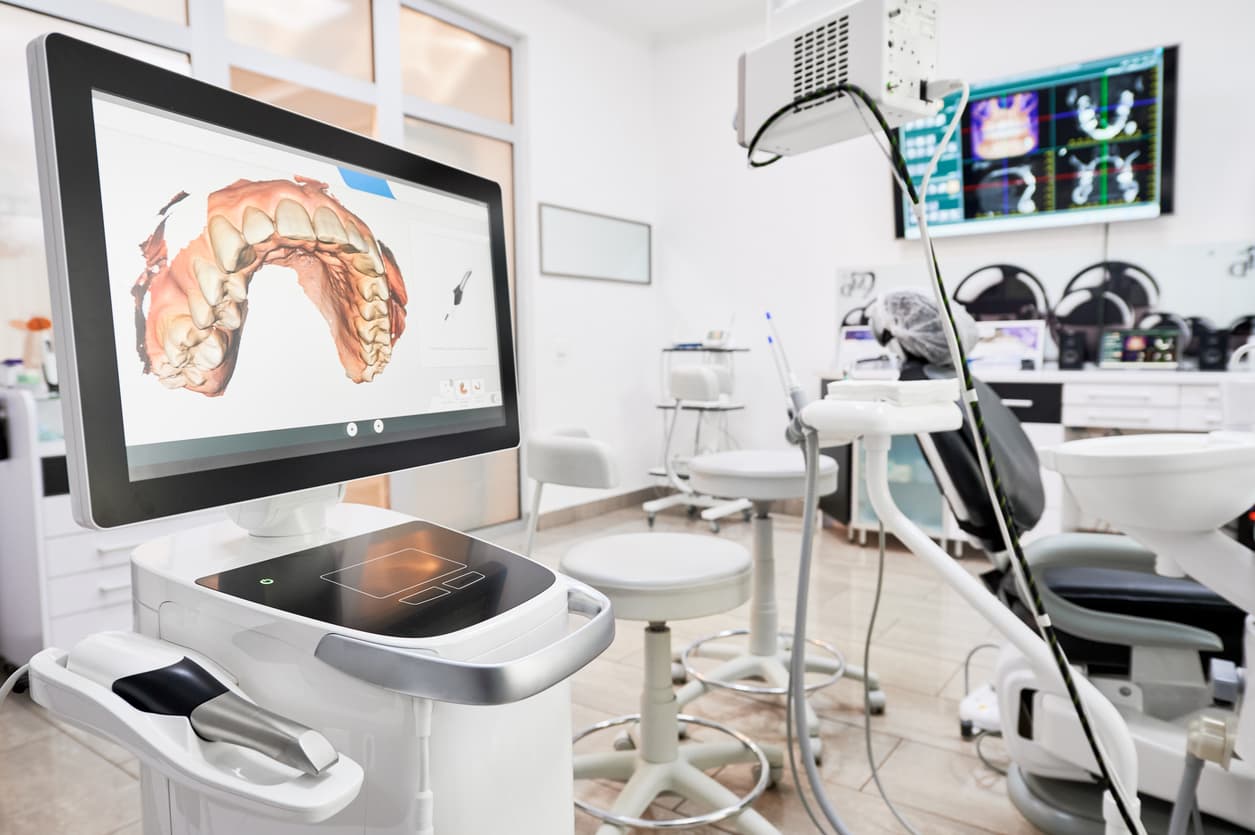 3D-Scanner mit digitalem Kiefermodell in der Kieferorthopädie Krumme Lanke